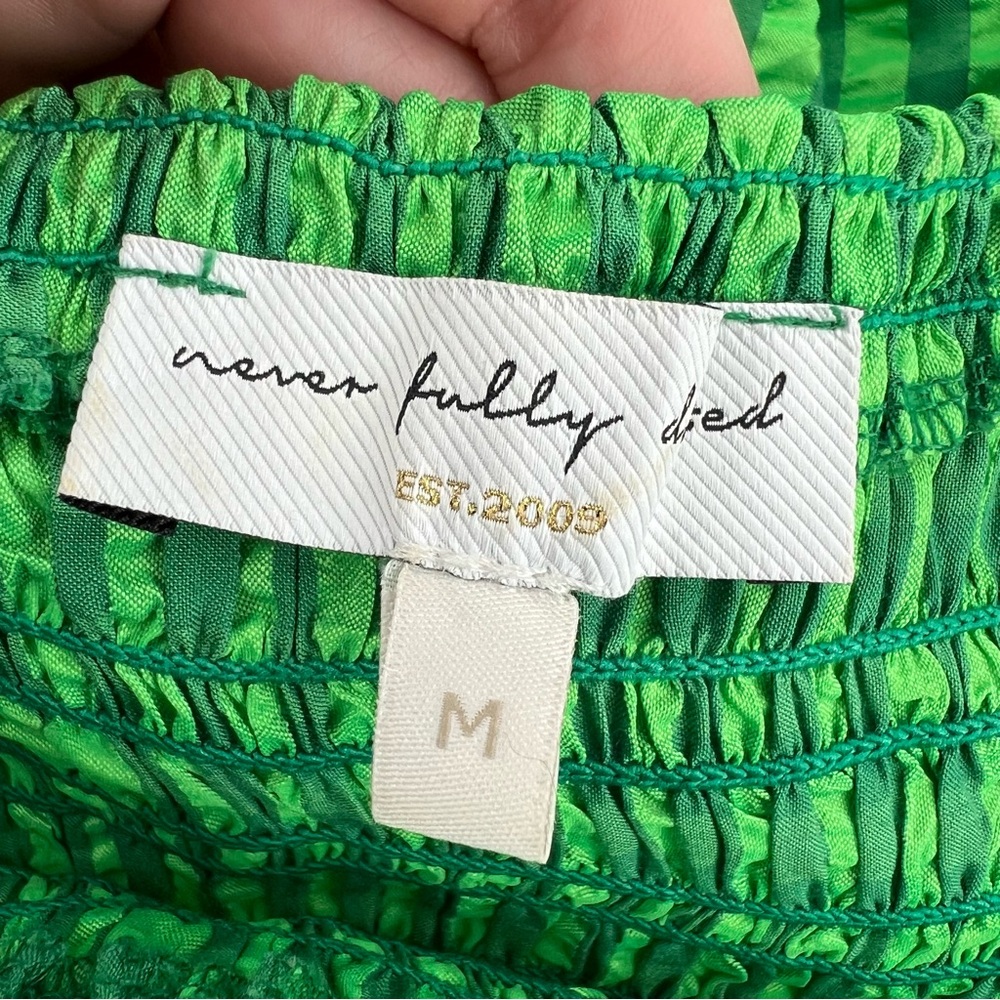 Never Fully Dressed Green Gingham Midi Dress - Picture 7 of 10